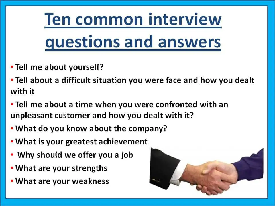10 of the most common interview questions