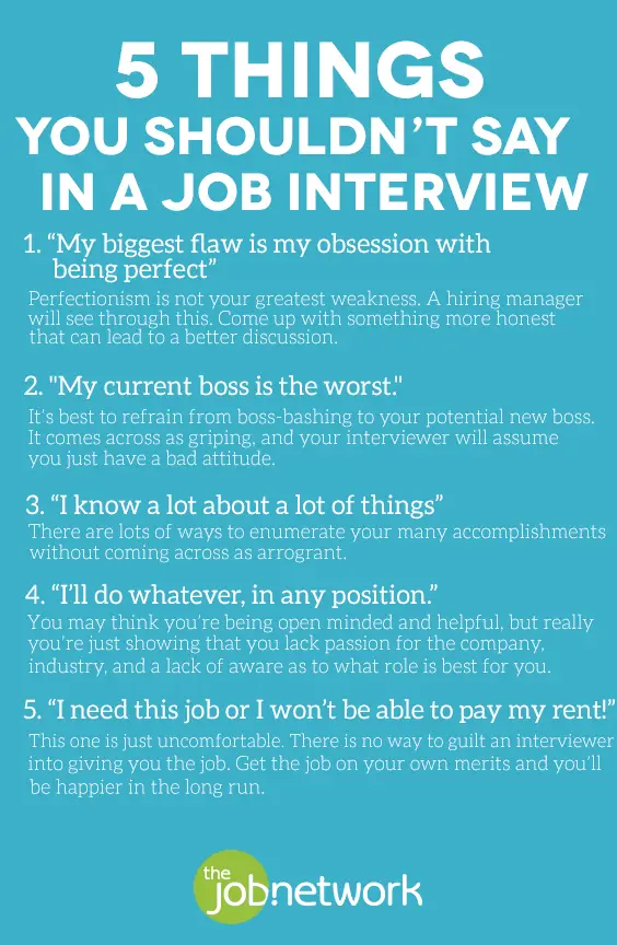 10 Things Not to Say in a Job Interview