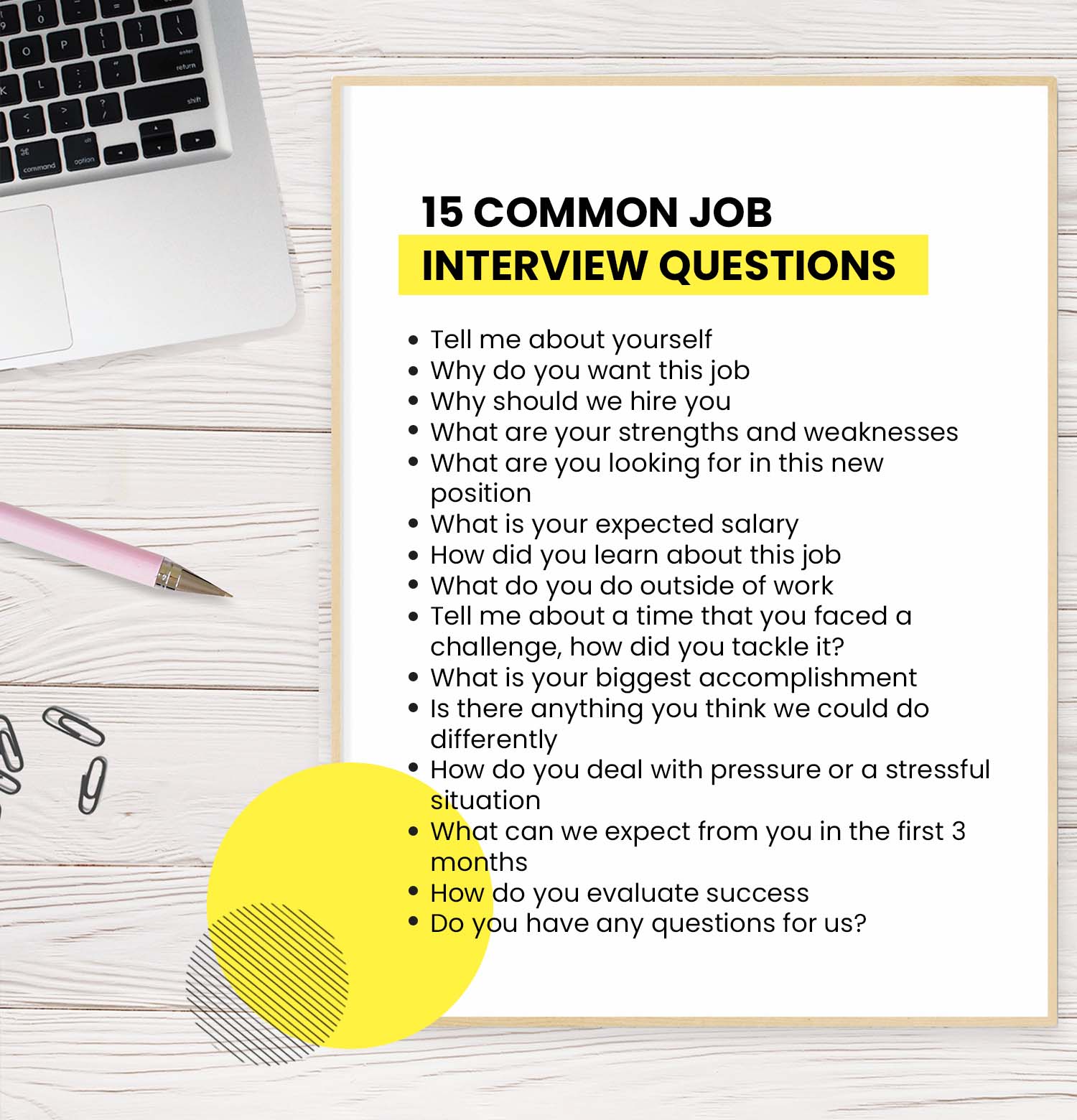 15 common job interview questions you