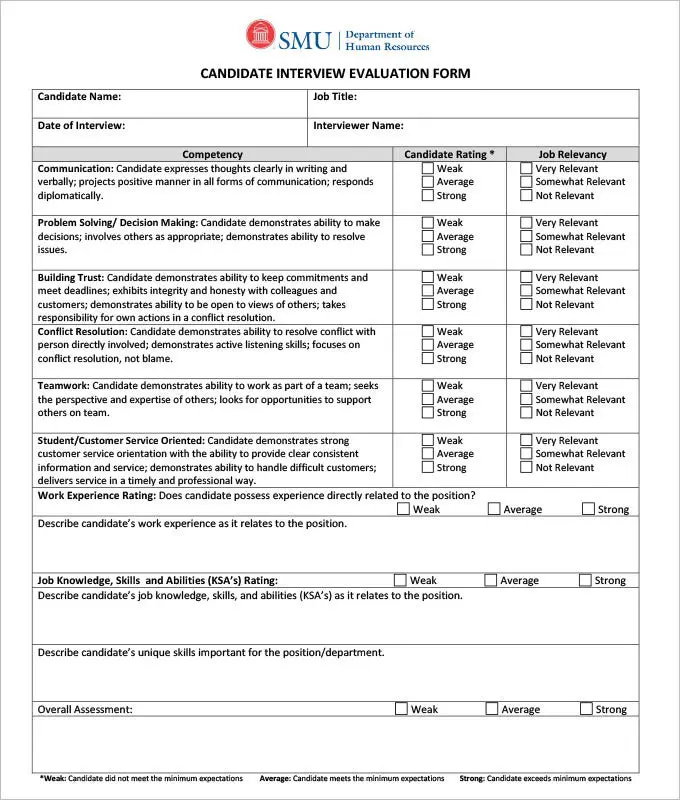 17+ HR Evaluation Forms