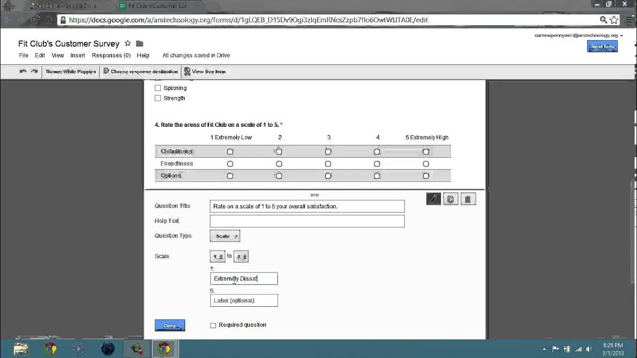 2.6 Google Forms New Create a Scale Question