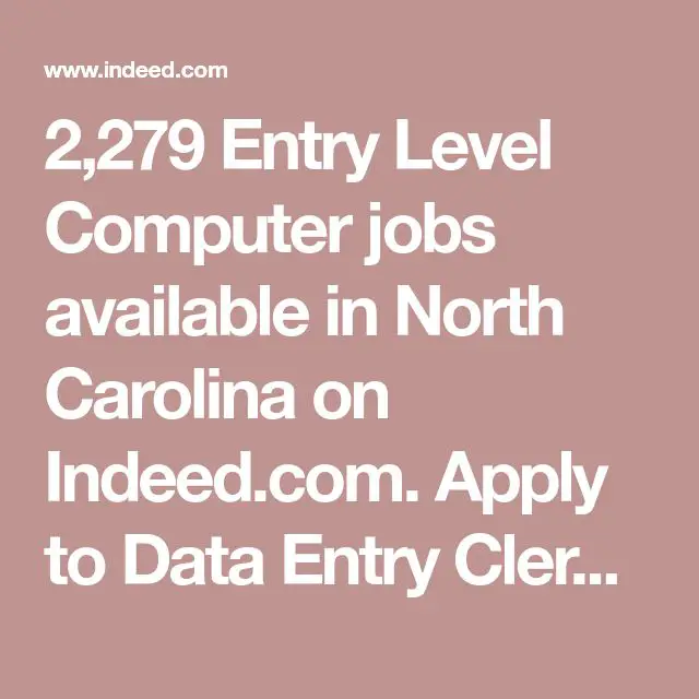 2,279 Entry Level Computer jobs available in North Carolina on Indeed ...