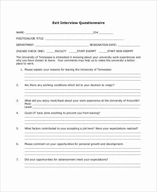 25 Sample Exit Interview form in 2020
