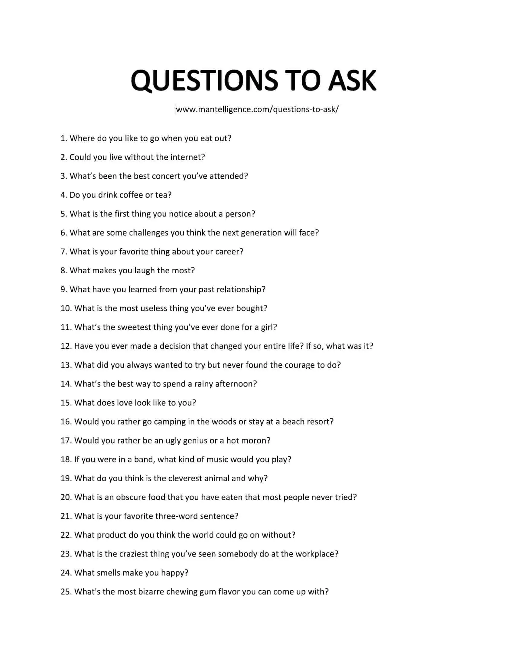 250 Good Questions