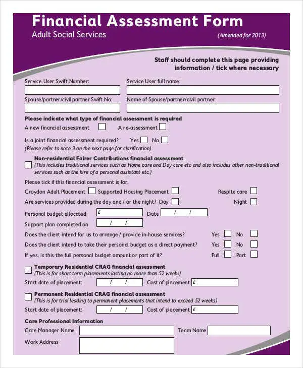 35+ Free Assessment Forms