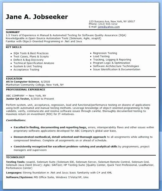 5 Years Testing Experience Resume Format