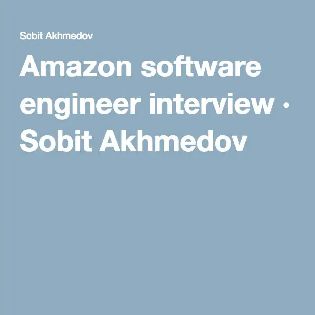 Amazon software engineer interview