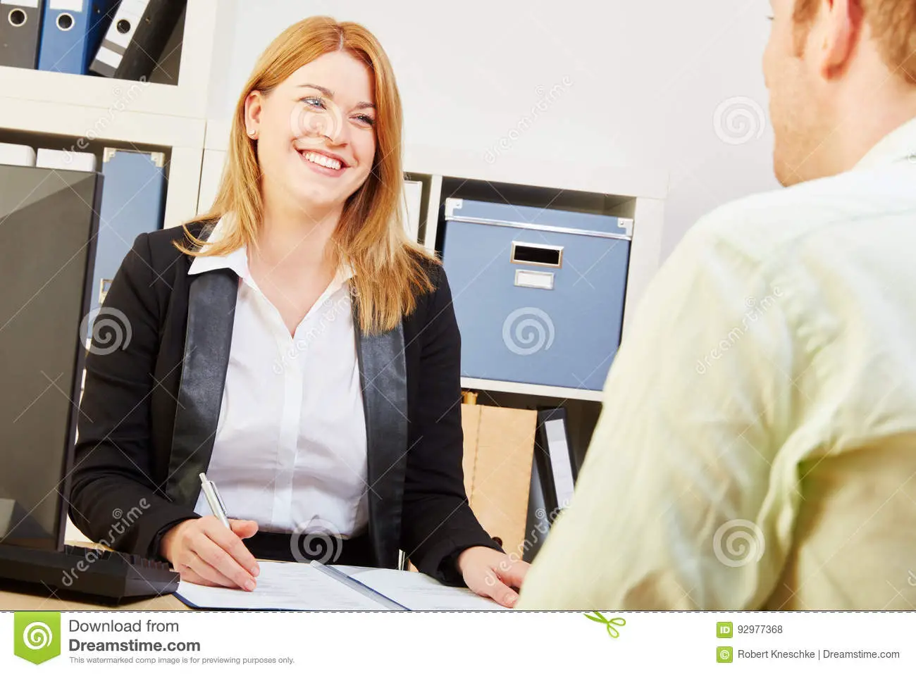 Applicant In A Job Interview Stock Photo