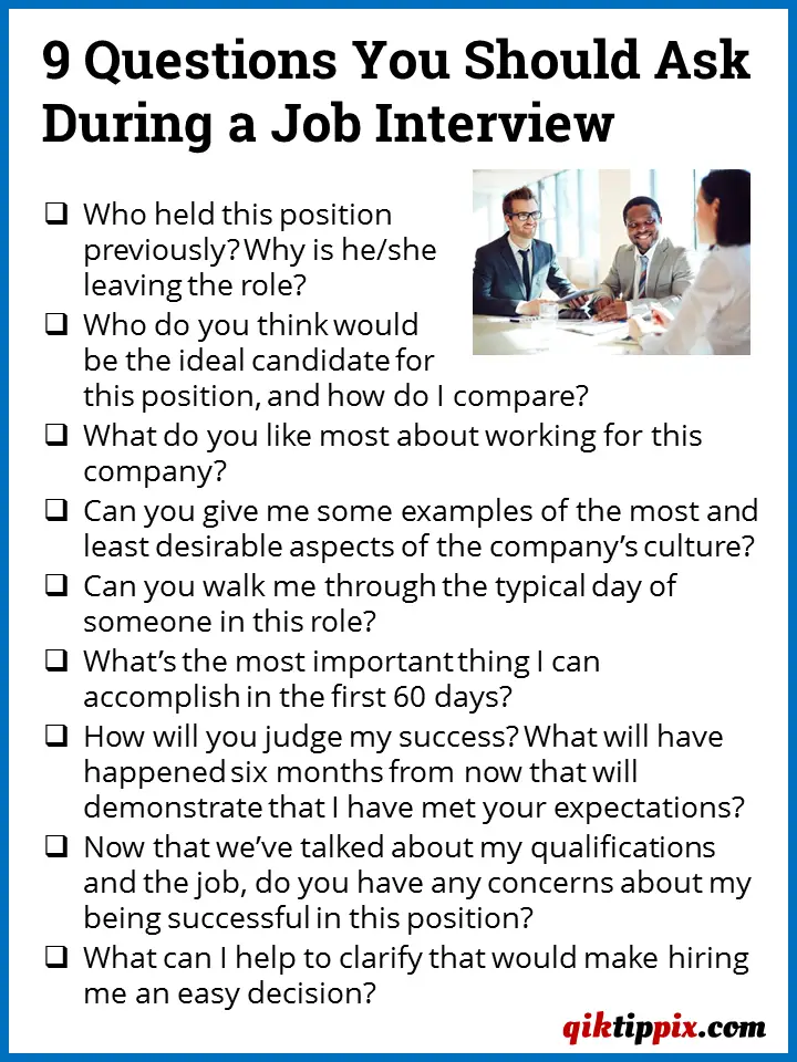 Asking questions during the job interview process signals ...