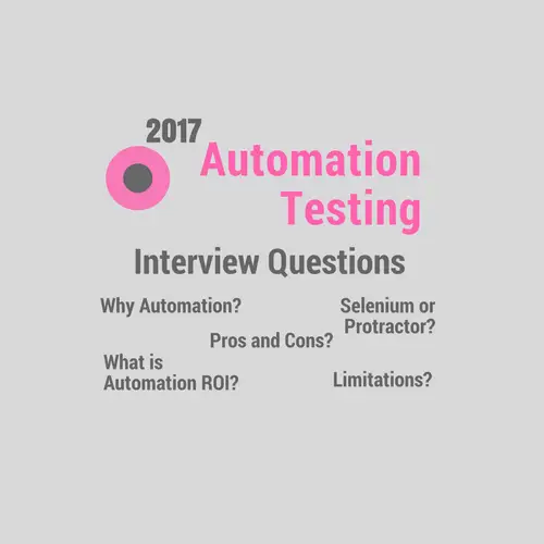 Automation Testing Interview Questions for QAE Profile