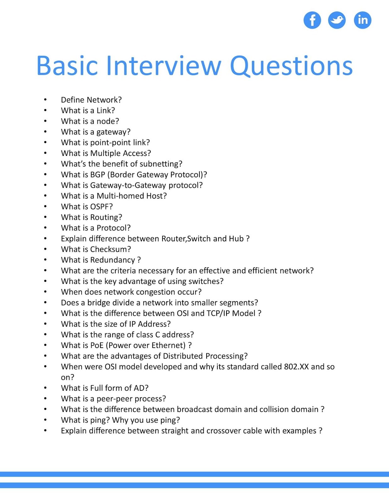 Basic Networking Interview Questions