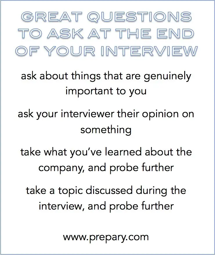 Best questions to ask at the end of an interview