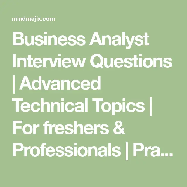 Business Analyst Interview Questions Test