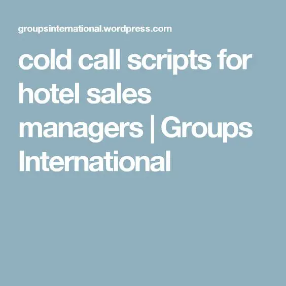 cold call scripts for hotel sales managers