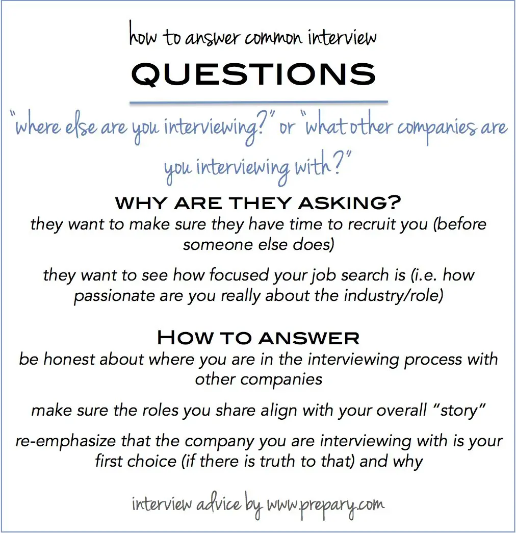 Common interview questions: Where else are you ...