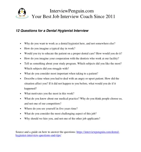 Dental Hygiene Interview Questions