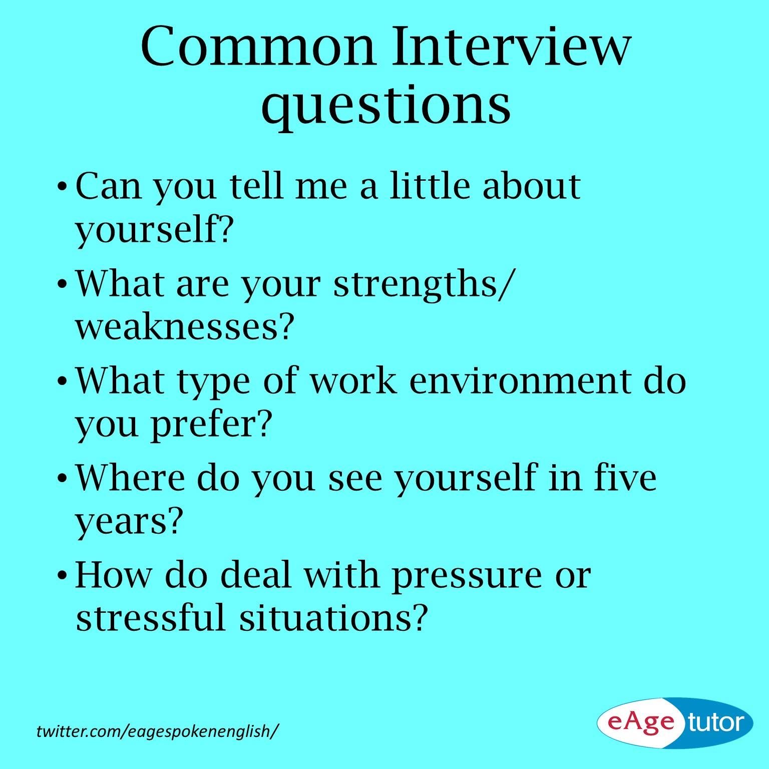 English Interview Questions For Students