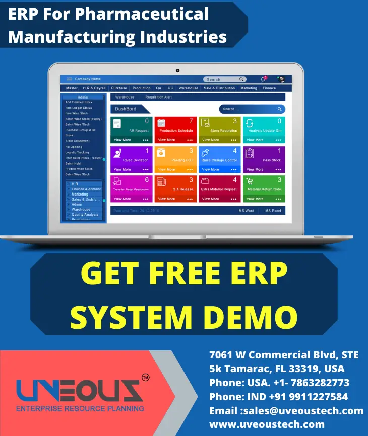 ERP Software for pharmaceutical manufacture