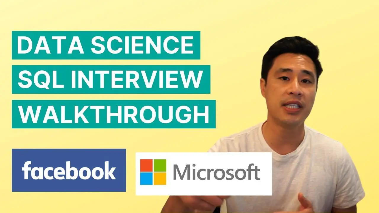 Facebook and Microsoft Data Science SQL interview question walkthrough ...