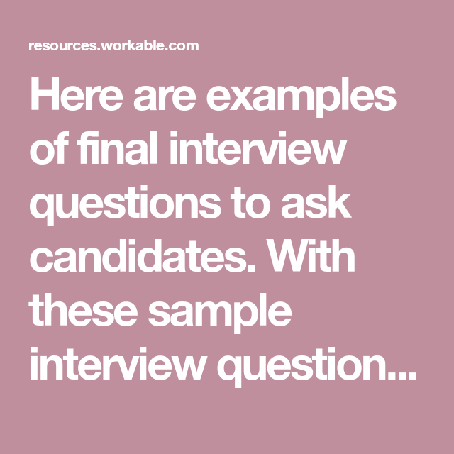 Final interview questions template