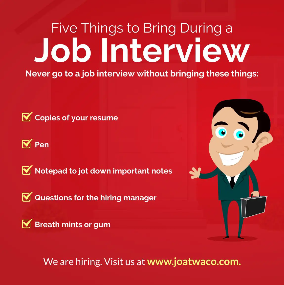 Five Things to Bring During a Job InterviewNever go to a ...