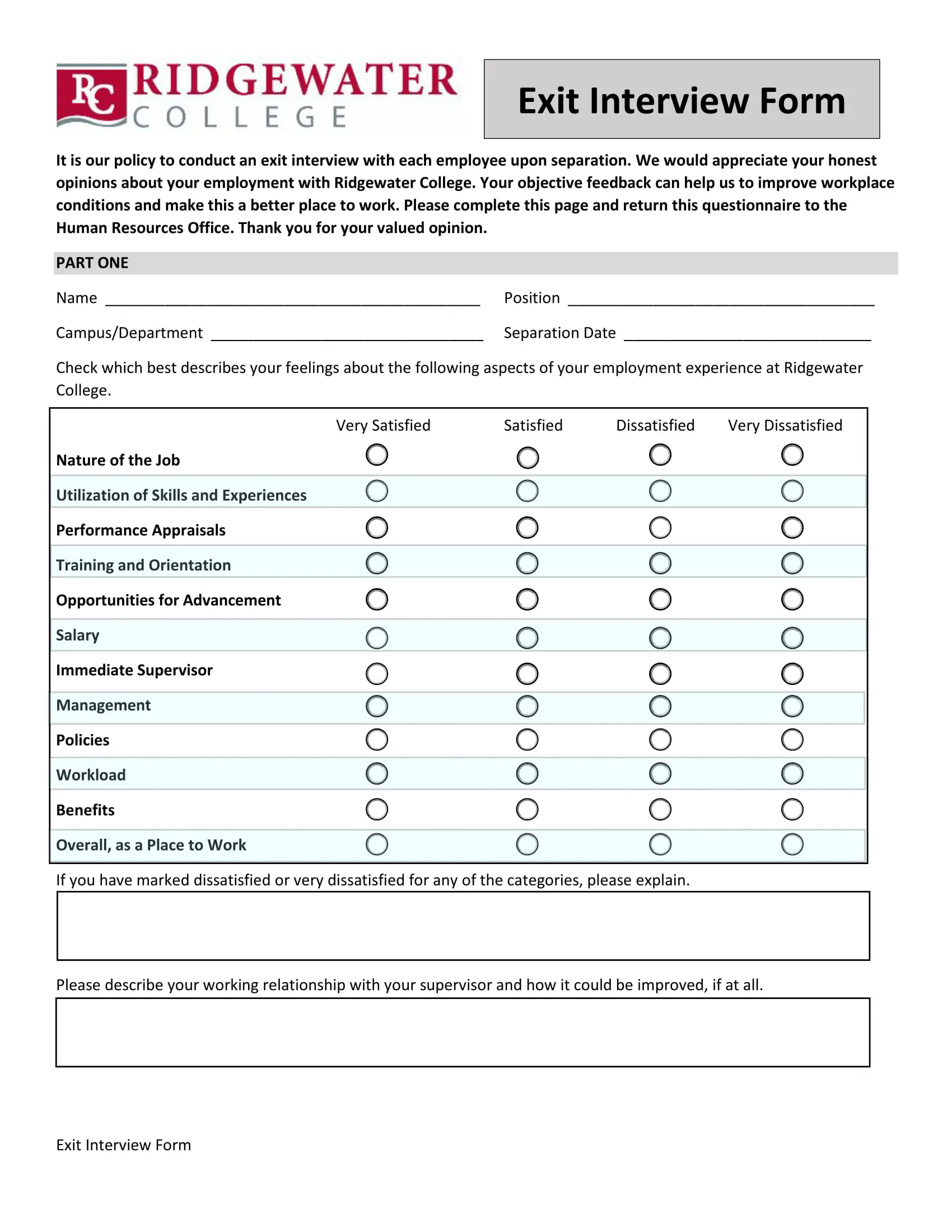 FREE 5+ Exit Interview Forms in PDF