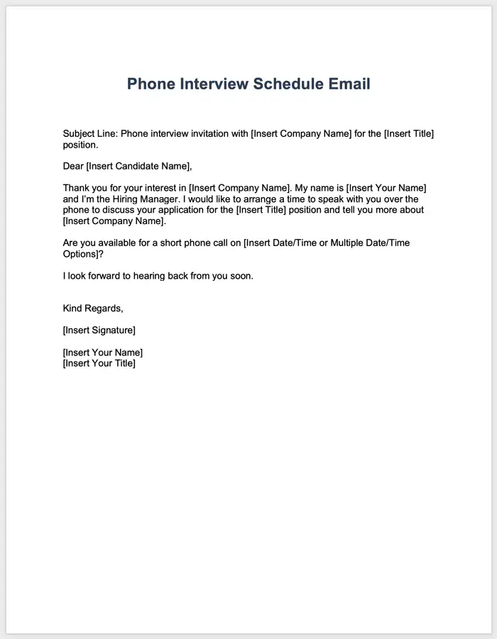 Free Interview Schedule Templates