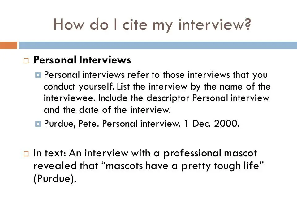 How To Cite A Personal Interview Mla