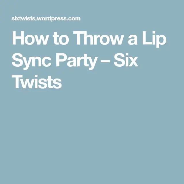How to Throw a Lip Sync Party