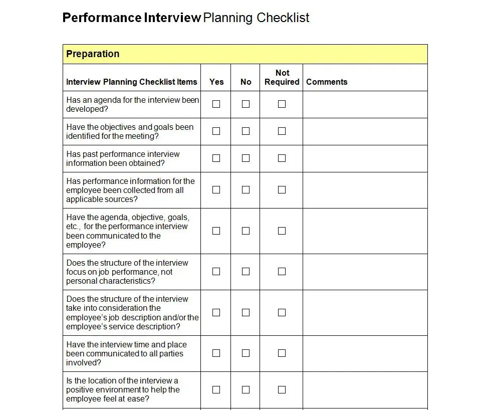 Interview Checklist