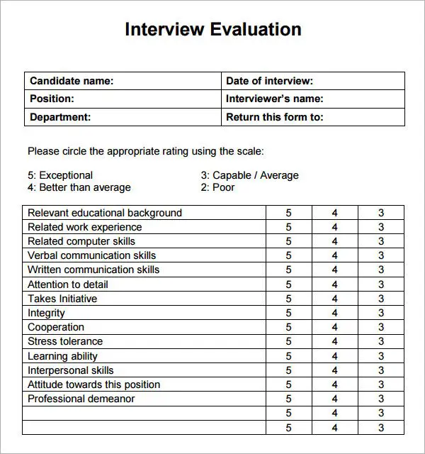 Interview Evaluation
