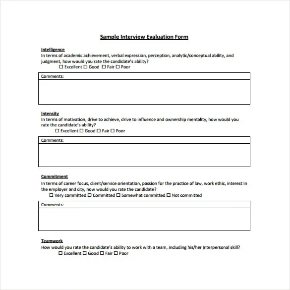 Interview Questions Template
