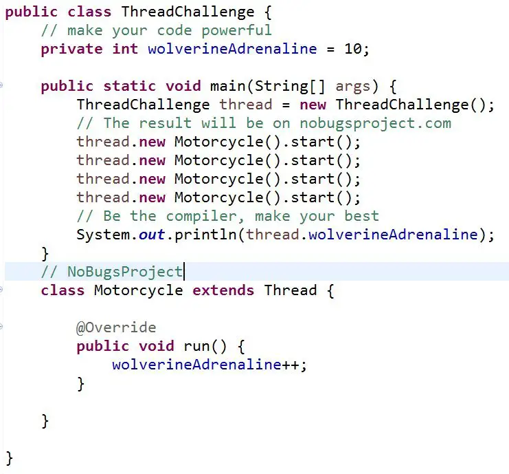 Java Challenge #6: Thread Start