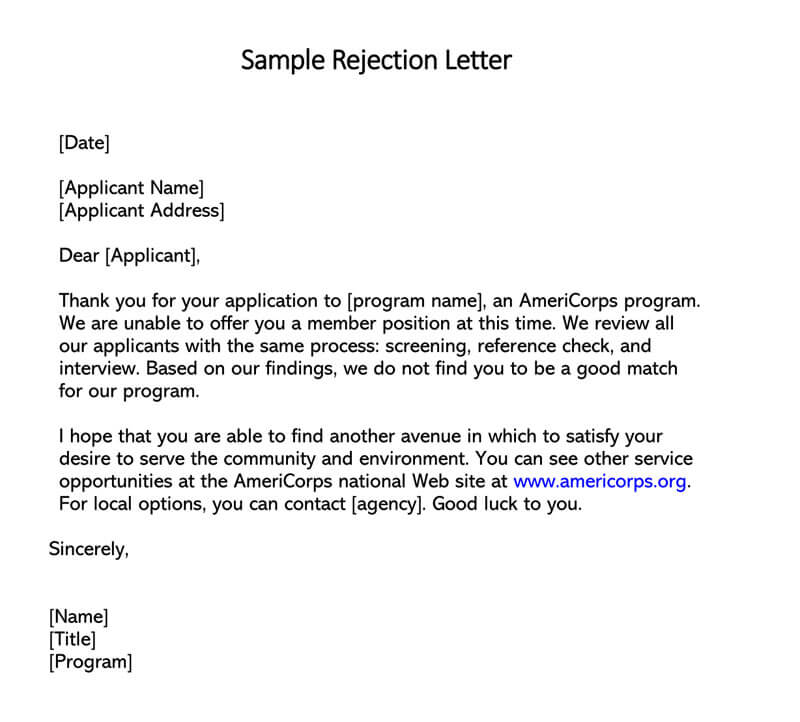 Job Candidate Rejection Letter (36+ Sample Letters &  Templates)