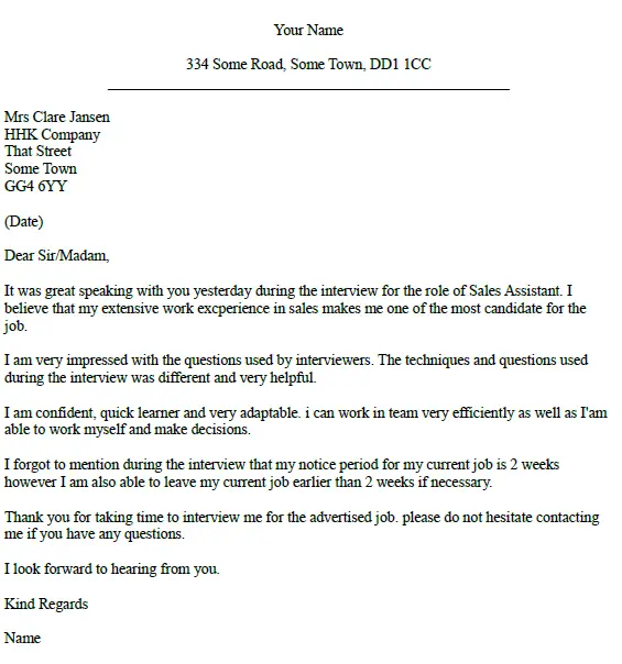 Job Interview Thank You Example: Via Email