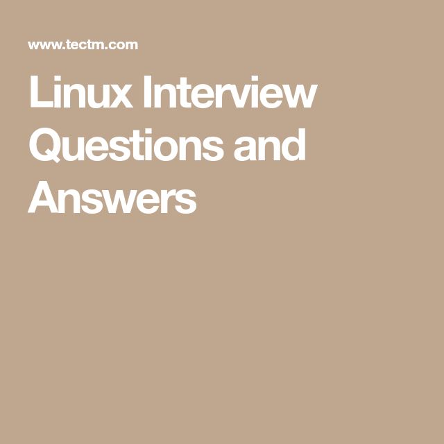 Linux Interview Questions and Answers