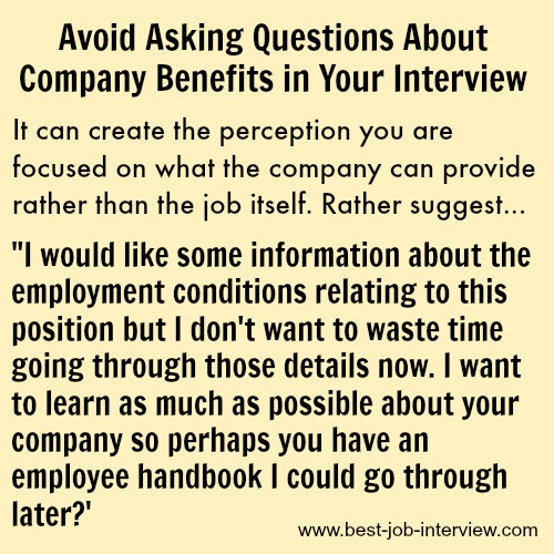 List of Interview Questions Not to Ask the Employer