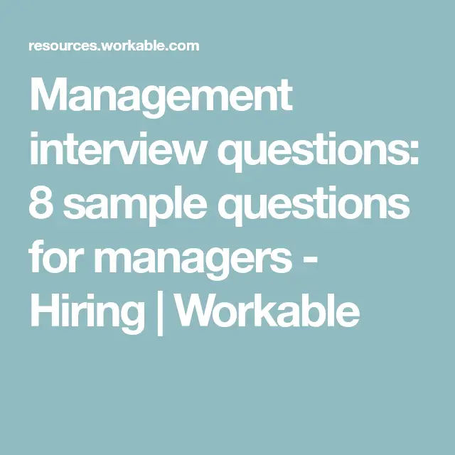 Management interview questions (With images)