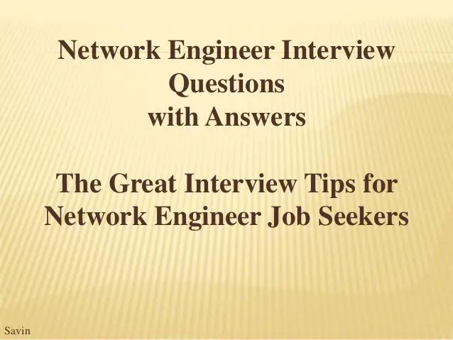 Network Engineer Interview Questions with Answers
