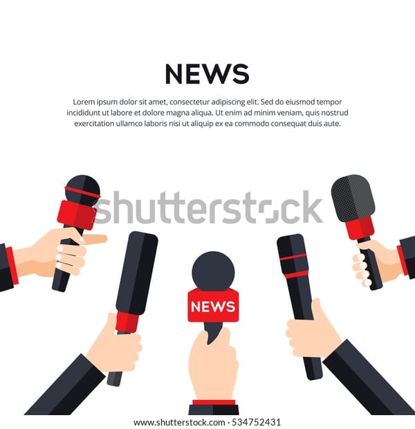 News Banner Template Media Tv Interview Stock Vector (Royalty Free ...