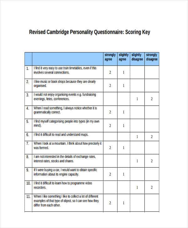 Occupational Personality Questionnaire Sample Test
