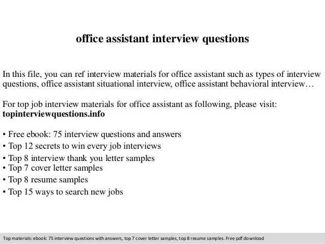 Office Assistant Interview Questions