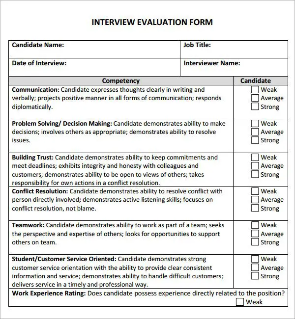 Pin on INTERVIEW EVALUATIONS