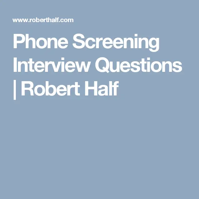 Questions For Hr Screening Interview