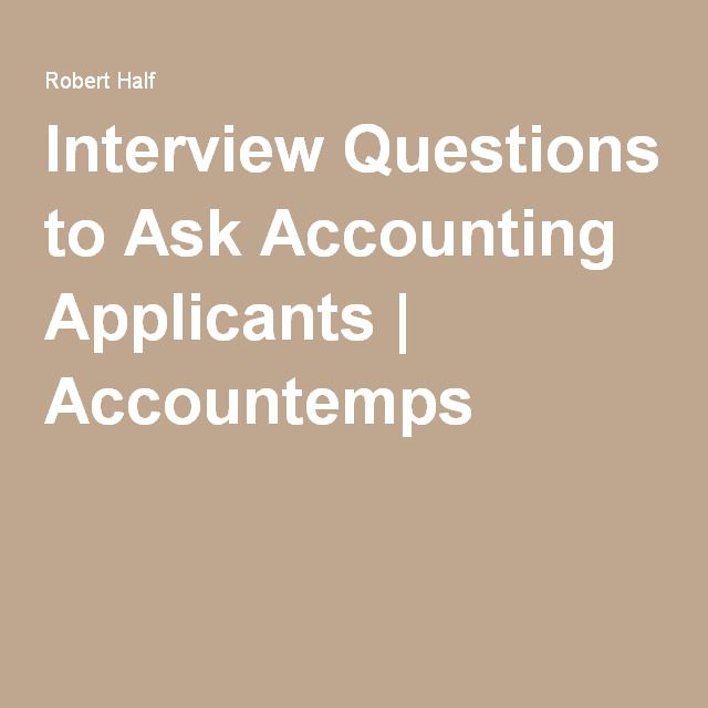Questions For Interview Accounting Position