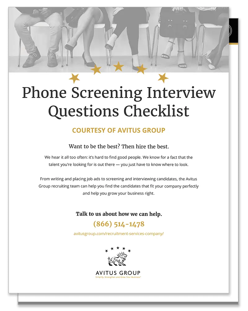 Recruiting Phone Screening Questions Checklist