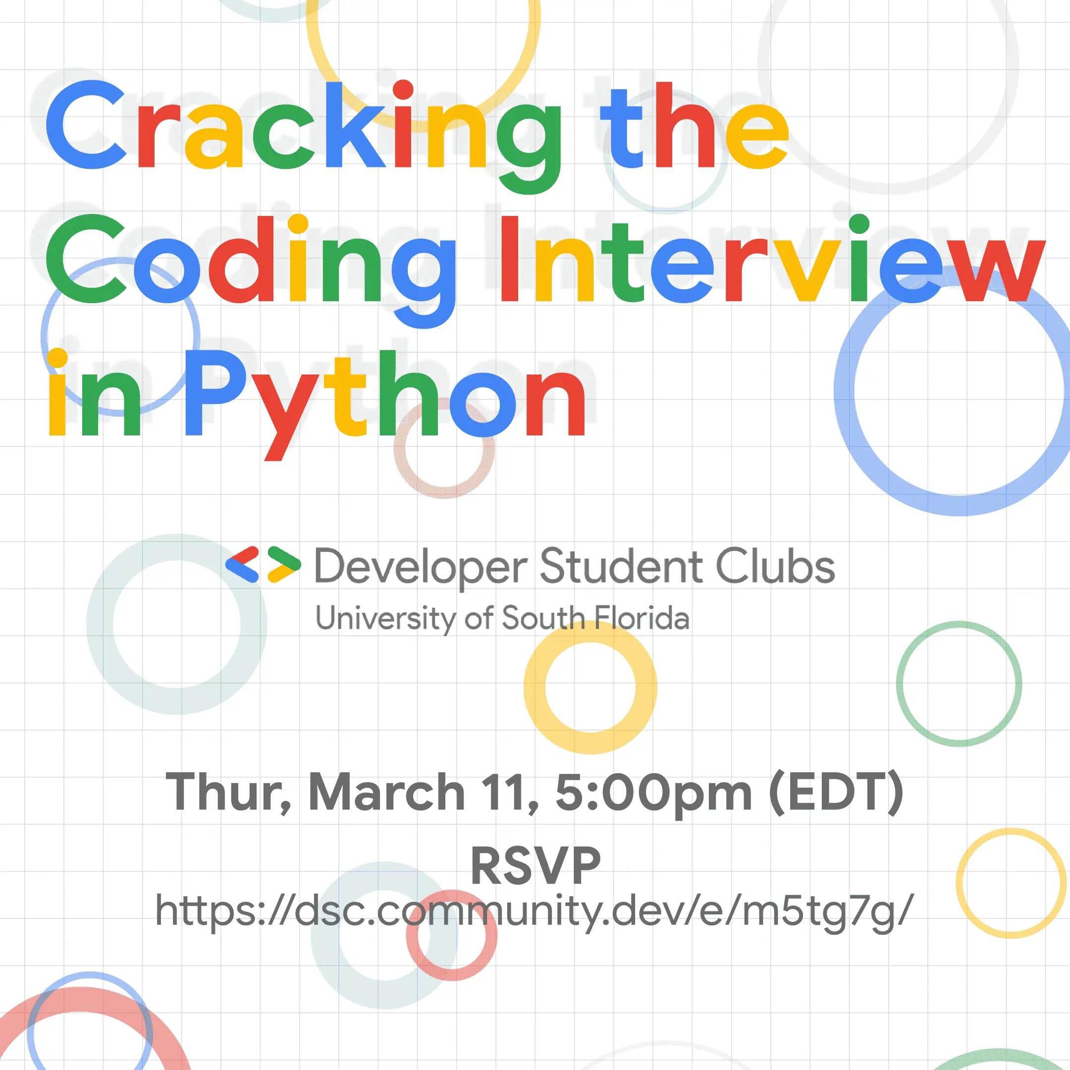 See Cracking the Coding Interview in Python at Google Developer Student ...
