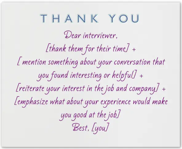 Thank You Card Job Interview