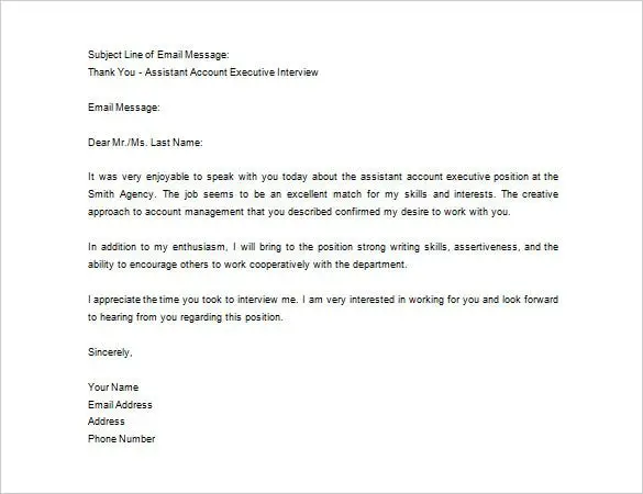Thank You Letter After Job Interview  10+ Free Sample, Example Format ...