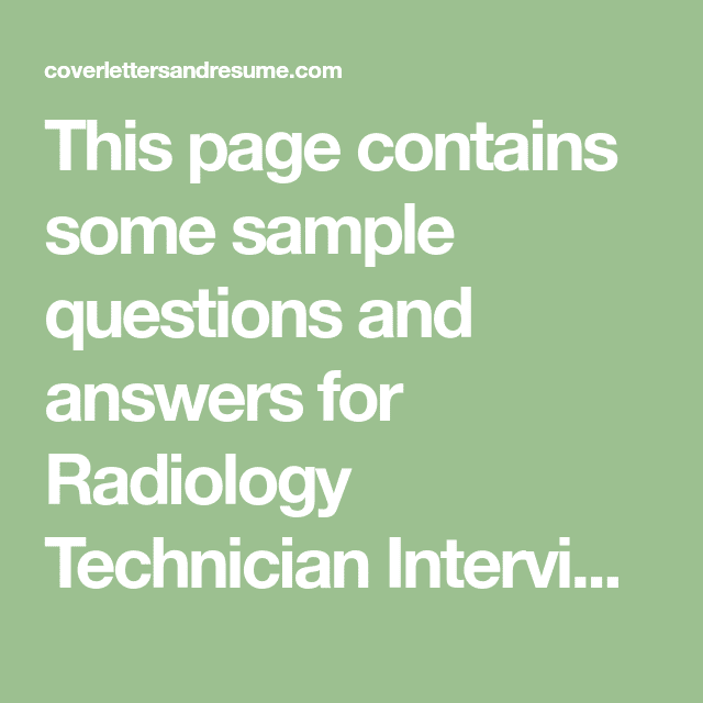 This page contains some sample questions and answers for Radiology ...
